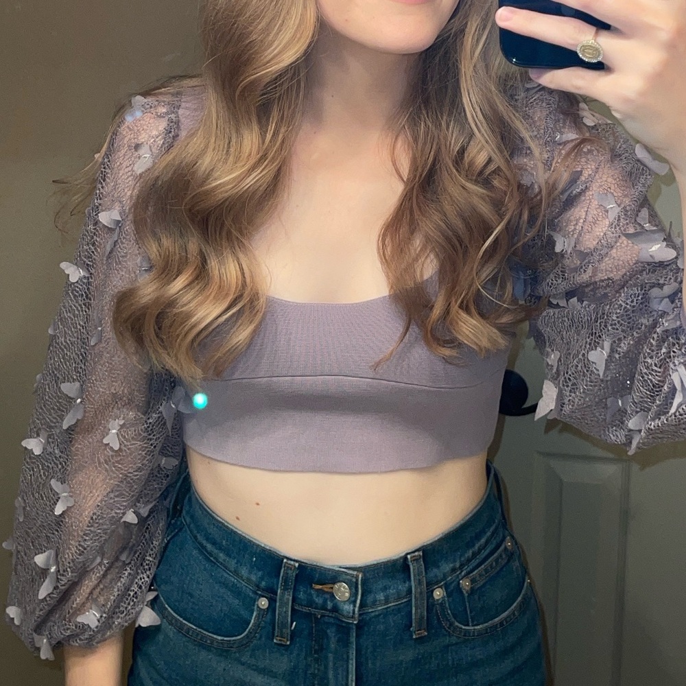 Free People Intimately - Purple Butterfly Top - Large - Picture 4 of 4